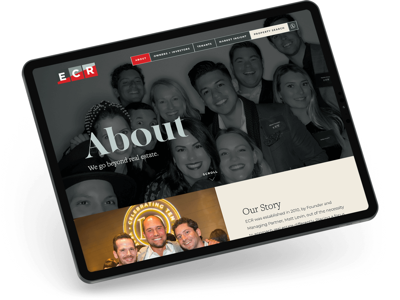 Laptop and phone view of the ECR homepage audience portals and newsletter signup